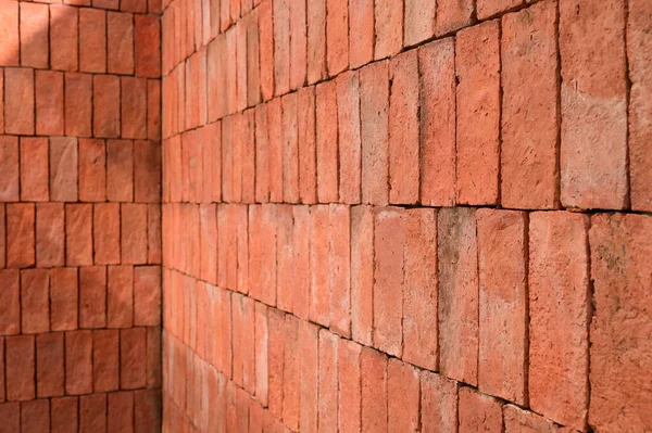 Brown Brick Wall Textured Construction Industry — 图库照片