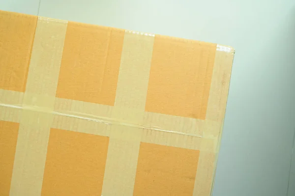 Barna Doboz Csomagolás Szállításhoz Papír Texturált — Stock Fotó