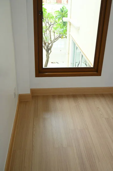 Wooden Floor Glass Window Room — Stock Photo, Image
