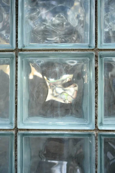 Glas Blok Muur Achtergrond Interieur Ontwerp — Stockfoto