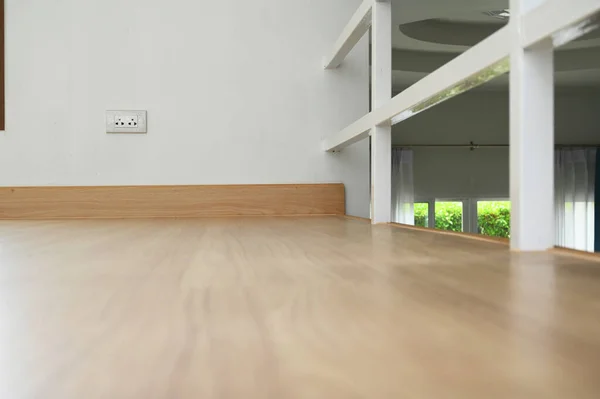 Wooden Floor White Handrail — Stock Photo, Image