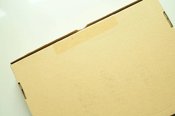 Brązowe Opakowanie Pudełkowe Wysyłki Papier Teksturowany — Zdjęcie stockowe