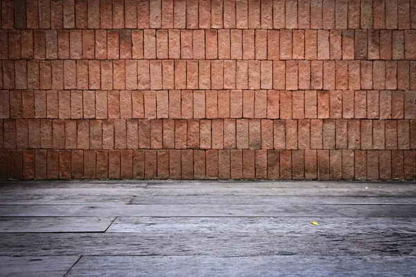 Brown Brick Wall Cement Floor Construction Industry — Stockfoto