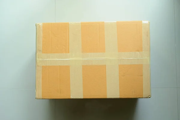 Barna Doboz Csomagolás Szállításhoz Papír Texturált — Stock Fotó