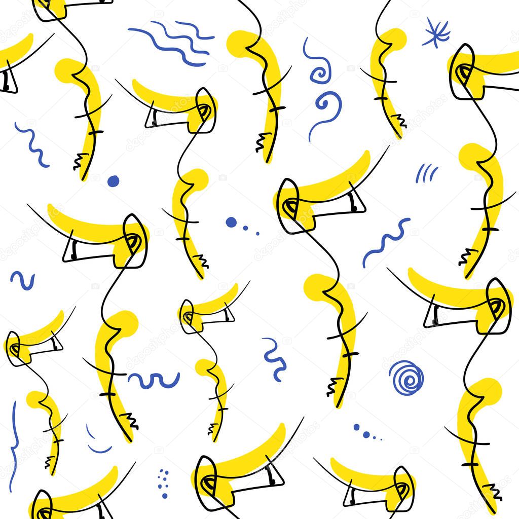 Seemless pattern abstract background with sea horse. Surrealism art