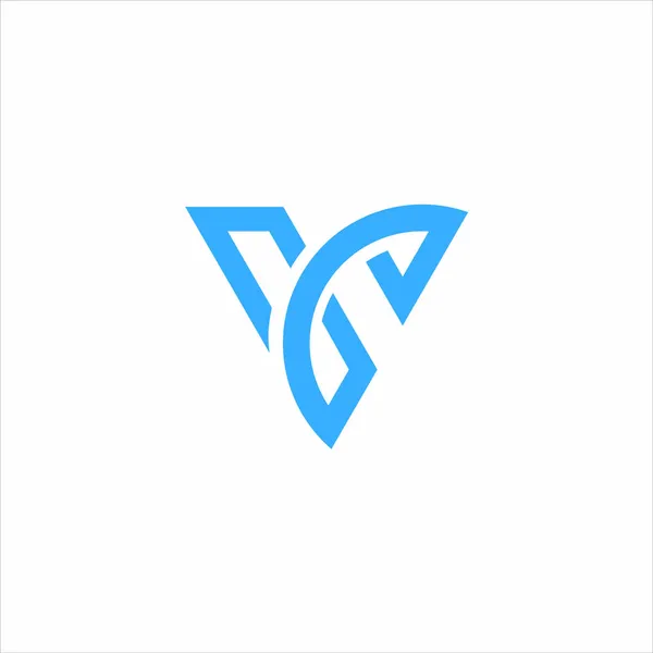 Vラインモノグラムアイコンのロゴデザイン — ストックベクタ