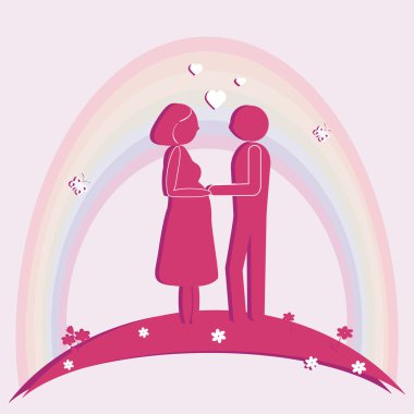 Hamile kadınlar ve koca illüstrasyon. 