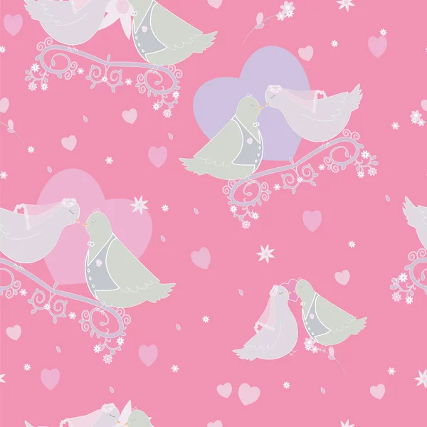 Taube und Liebe Herz Karten mit Zierelementen — Stockfoto