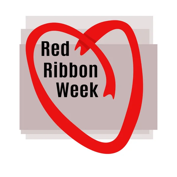 Red Ribbon Week Idee Für Poster Banner Flyer Oder Postkartenvektorillustration — Stockvektor