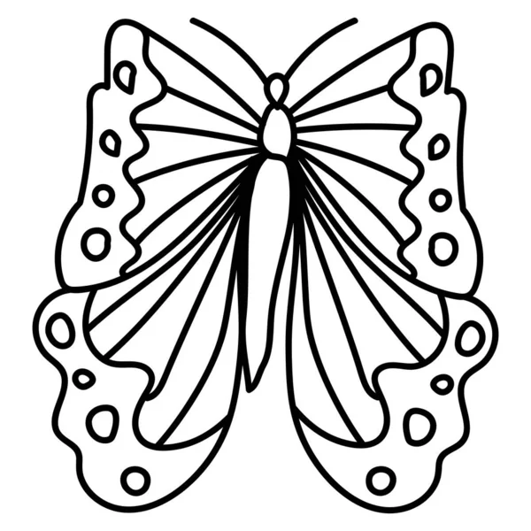 Contour Fantaisie Papillon Page Coloriage Doodle Pour Les Tout Petits — Image vectorielle