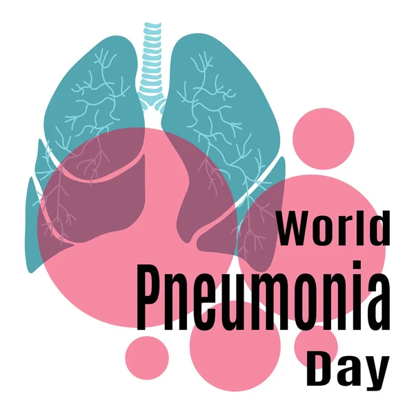 World Pneumonia Day Idea Poster Banner Flyer Postcard Medical Theic — 스톡 벡터