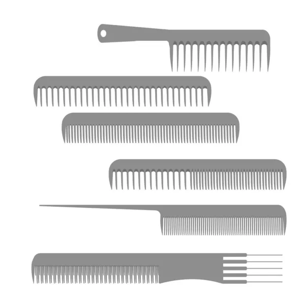 Zestaw Grzebienie Fryzjerskie Narzędzia Czesania Włosów Stylizacji Pomocy Fryzury Grzebień — Wektor stockowy