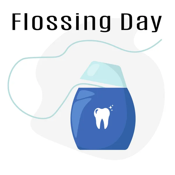 Flossing Day Ideia Para Cartaz Banner Panfleto Cartão Postal Tema — Vetor de Stock