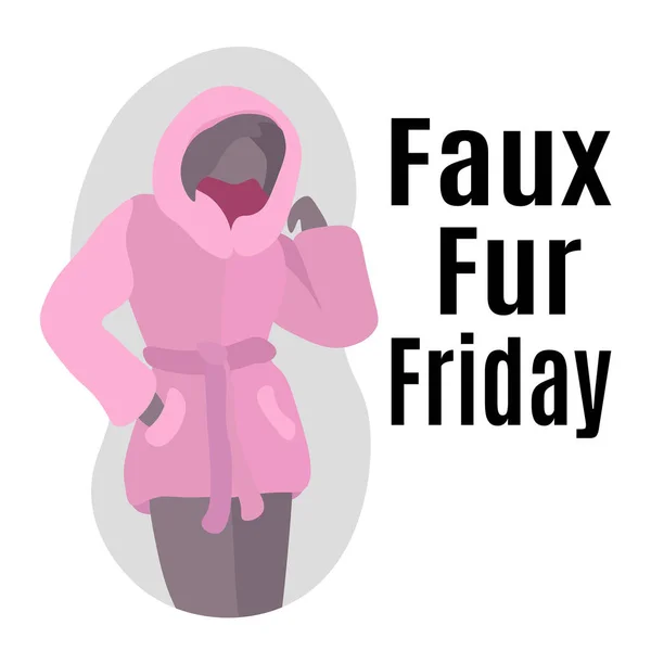 Faux Fur Friday Idea Poster Banner Flyer Postcard Vector Illustration — 图库矢量图片