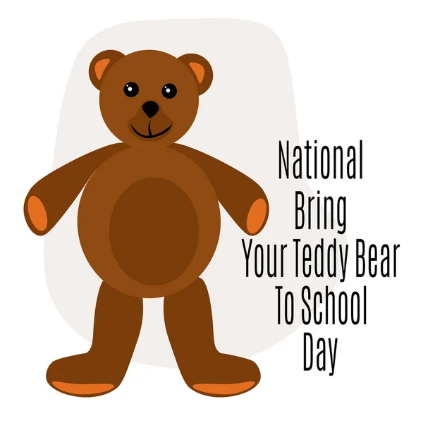 National Bring Your Teddy Bear School Day Idea Poster Banner — Vettoriale Stock