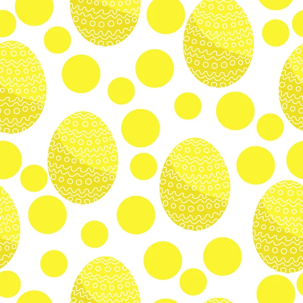 Easter Eggs Yellow Color Seamless Pattern Patterned Holiday Eggs Yellow — Stock Vector