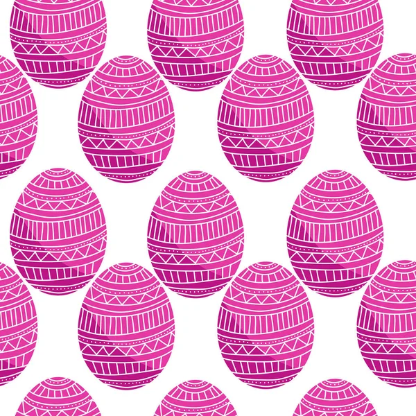 Uova Pasqua Colore Rosa Modello Senza Soluzione Continuità Uova Festa — Vettoriale Stock