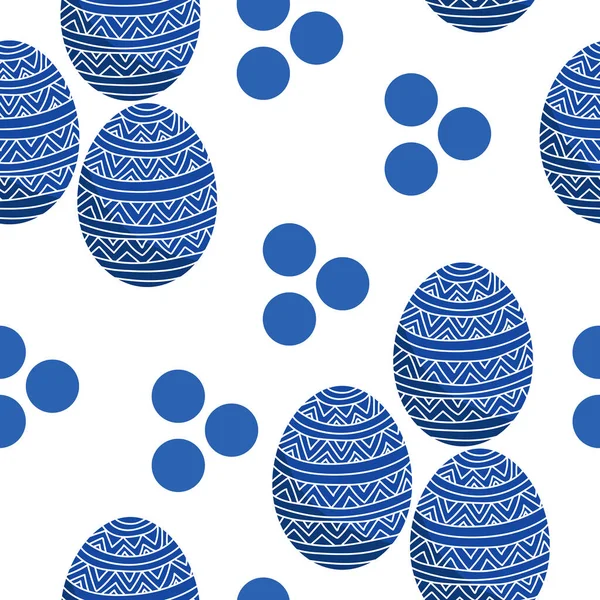 Easter Eggs Blue Color Seamless Pattern Patterned Holiday Eggs Blue — Vettoriale Stock