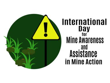 International Day for Mine Awareness and Assistance in Mine Action, idea for poster, banner, flyer or postcard vector illustration