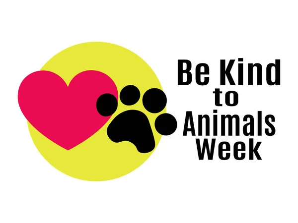 Kind Animals Week Idea Poster Banner Volantino Illustrazione Vettoriale Cartolina — Vettoriale Stock