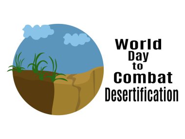 World Day to Combat Desertification, idea for poster, banner, flyer or postcard vector illustration