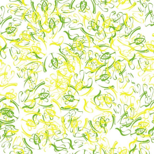 Αφηρημένη Αδιάλειπτη Μοτίβο Του Κίτρινου Και Πράσινου Στροβιλίζεται Φαντασία Ένα — Διανυσματικό Αρχείο