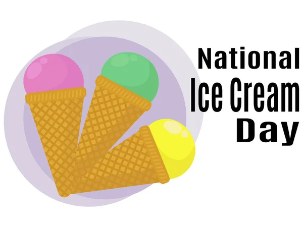 National Ice Cream Day Idea Poster Banner Flyer Card Menu — Vetor de Stock