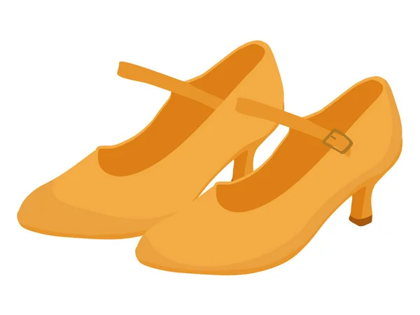Womens Dance Shoes Orange Pair Dance Shoes Vector Illustration — ストックベクタ