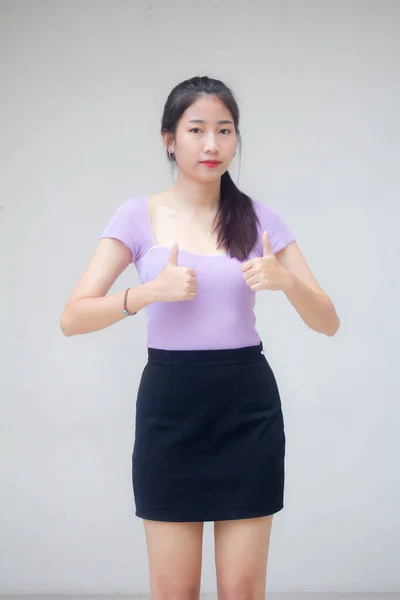 Porträtt Thai Vuxen Kontor Flicka Utmärkt — Stockfoto