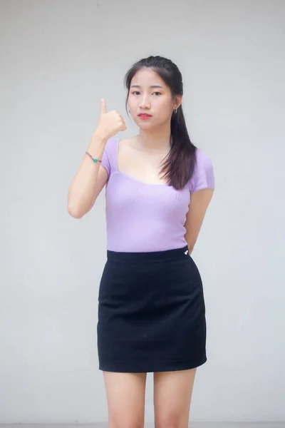 Πορτρέτο Του Thai Ενηλίκων Κορίτσι Γραφείο Εξαιρετική — Φωτογραφία Αρχείου