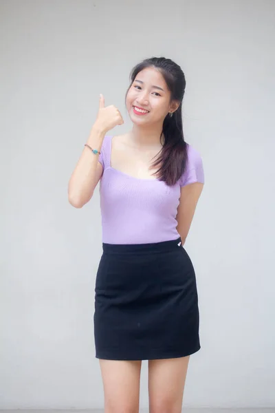 Portret Tajski Dorosłych Biuro Dziewczyna Doskonała — Zdjęcie stockowe