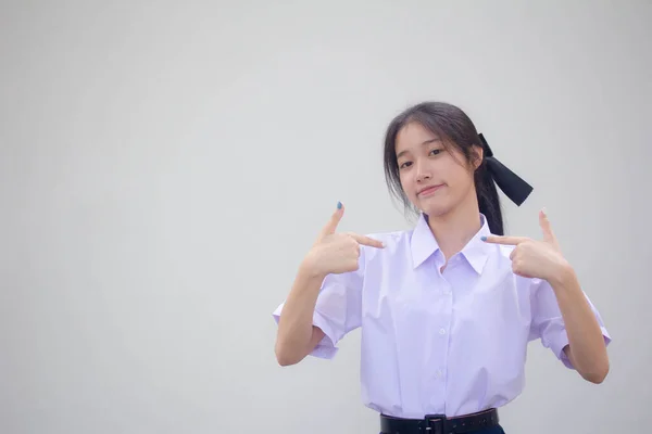 Asia Thai High School Student Uniform Beautiful Girl — 图库照片