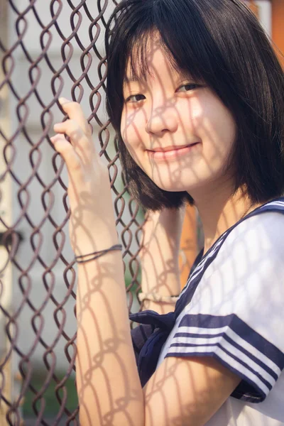 Япан Красива Дівчина Студентській Посмішці Розслабтеся — стокове фото