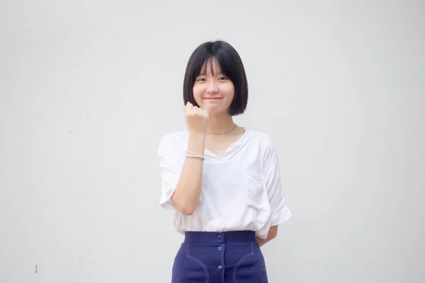 Asiatisch Thai Teen Weiß Shirt Hübsch Mädchen Ausgezeichnet — Stockfoto