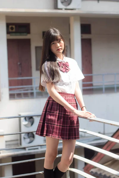 Japonês Teen Bela Menina Estudante Sorriso Relaxar — Fotografia de Stock