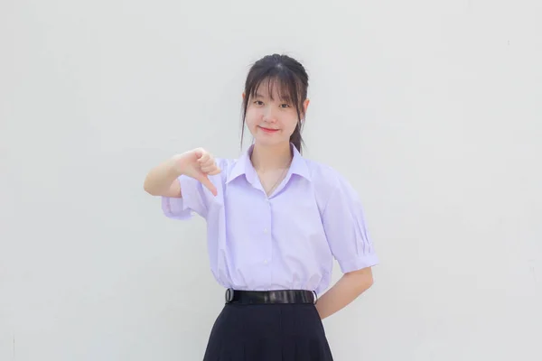 Asia Thai High School Student Uniform Beautiful Girl — Fotografia de Stock