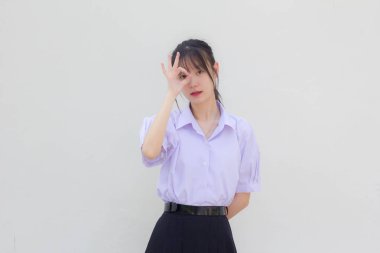 asia thai high school student uniform beautiful girl OK