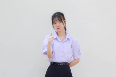 asia thai high school student uniform beautiful girl excellent