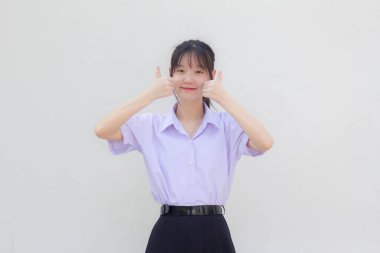 asia thai high school student uniform beautiful girl excellent