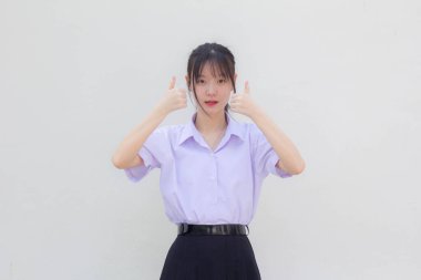 asia thai high school student uniform beautiful girl excellent