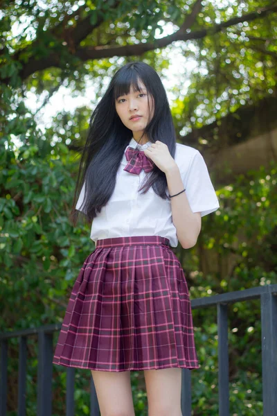 Japanisch Teen Hübsch Mädchen Student Smile Und Entspannen — Stockfoto