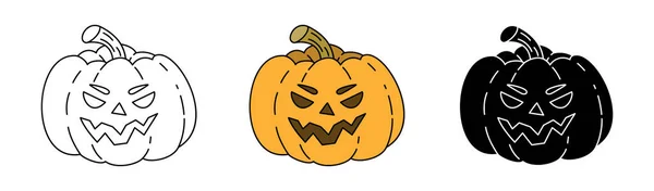 Ikony halloween dýně Jack of Lantern Vektorová Grafika