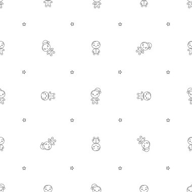 Zencefilli ekmek adam ve yıldızların Noel deseni
