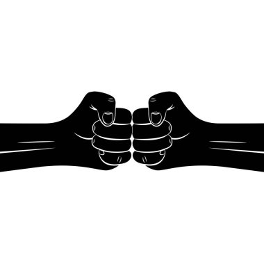 Siluet iki adam yumruklaşır.