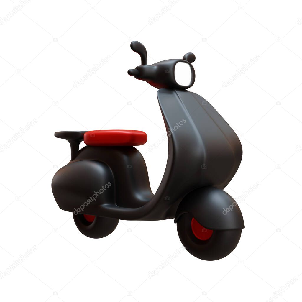 3d Rendering element of scooter,,  suitable for black friday theme.
