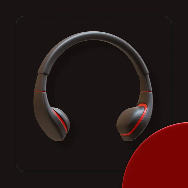 Black Friday Social Media Feed Template Headphone Rendering Illustration — Fotografia de Stock