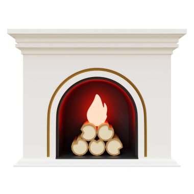 Noel Şöminesi 3D Çizim Tasarımı Elementleri