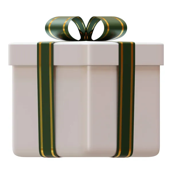 Christmas Gift Cube Box Rendering Illustration Design Elements — Stock Photo, Image