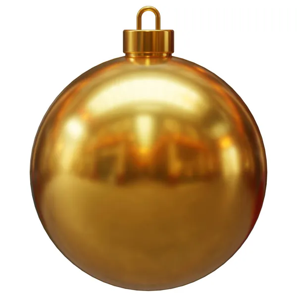クリスマスゴールドバブル装飾3Dレンダリングイラストデザイン要素 — ストック写真