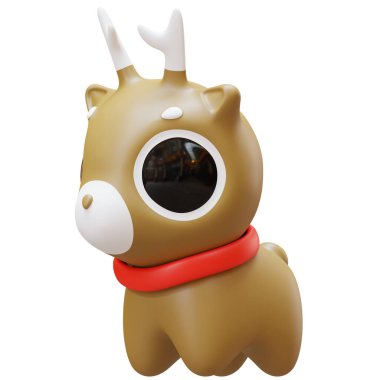 Noel Geyiği 3D Çizim Tasarımı Elementleri